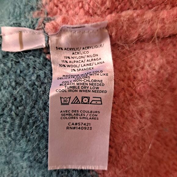 Lou & Grey Green, Pink & beige Mini Elastic Waist Knit Sweater Skirt - Size XS - Picture 8 of 9